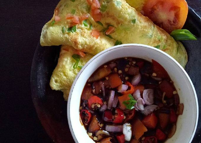 Resep Telur dadar sambal kecap Anti Gagal