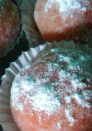 Foto resep Donat buah naga isi vla buah naga