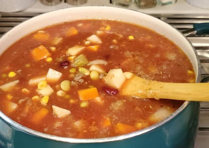 Recipe: Yummy Easy Peasy Vegetable Beef Soup