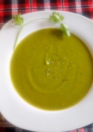 A picture of Butternut with spinach soup.