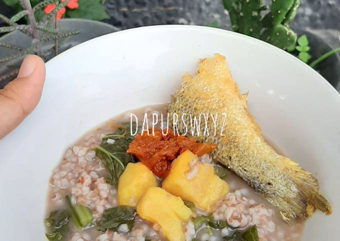 Cara Gampang Membuat Bubur Manado Beras Merah Rumahan, Mudah, Simpel dan Enak Anti Gagal