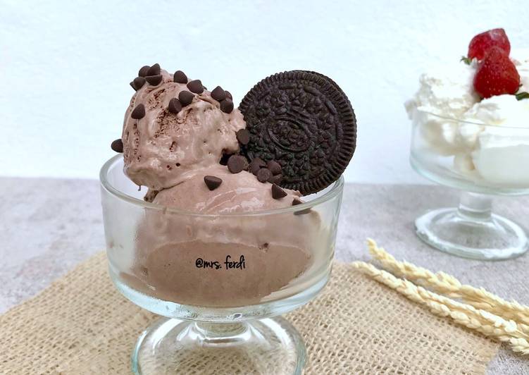 Resep Choco Oreo Ice Cream super lembut Anti Gagal