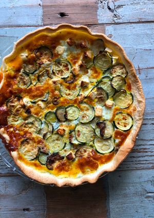 Une photo de Quiche courgettes et feta