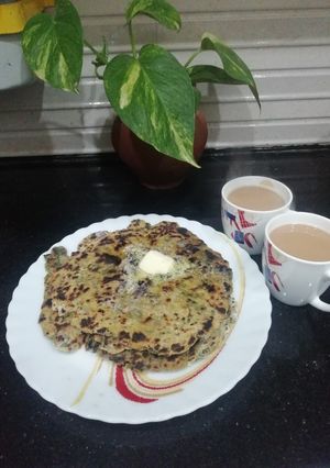 A picture of Jowar and Methi Paratha.