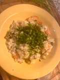 Arroz con camarones, tipo risotto