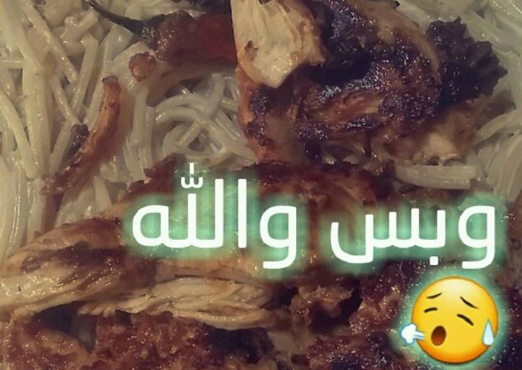 مكرونه بالكريمه وفيليه الدجاج