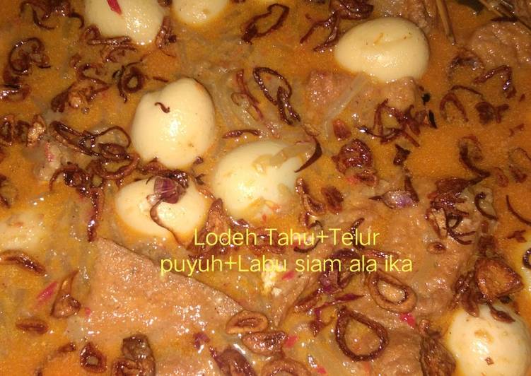 Lodeh tahu+telur puyuh+labu siam