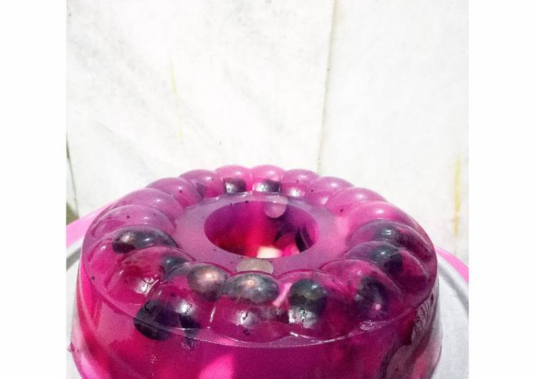 Resep Fruity purple puding Anti Gagal