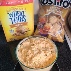 A picture of Absolutely the best Buffalo chicken dip.