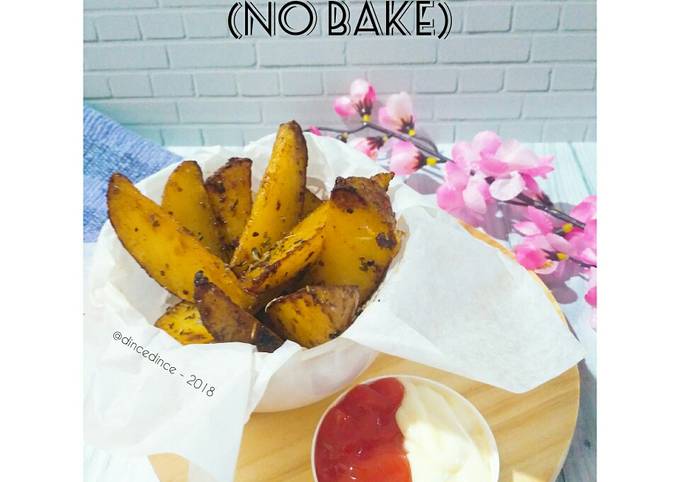 Resep Potato Wedges Simple (No bake no oven), Enak