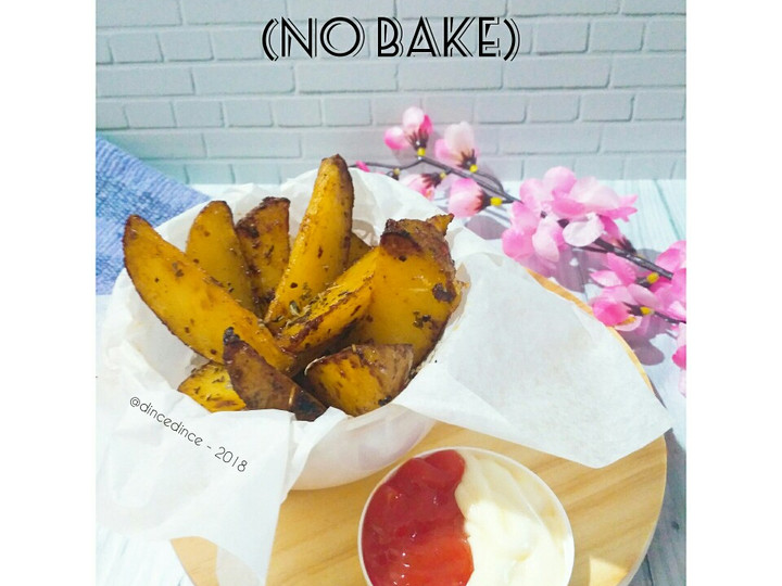 Resep Potato Wedges Simple (No bake no oven), Enak