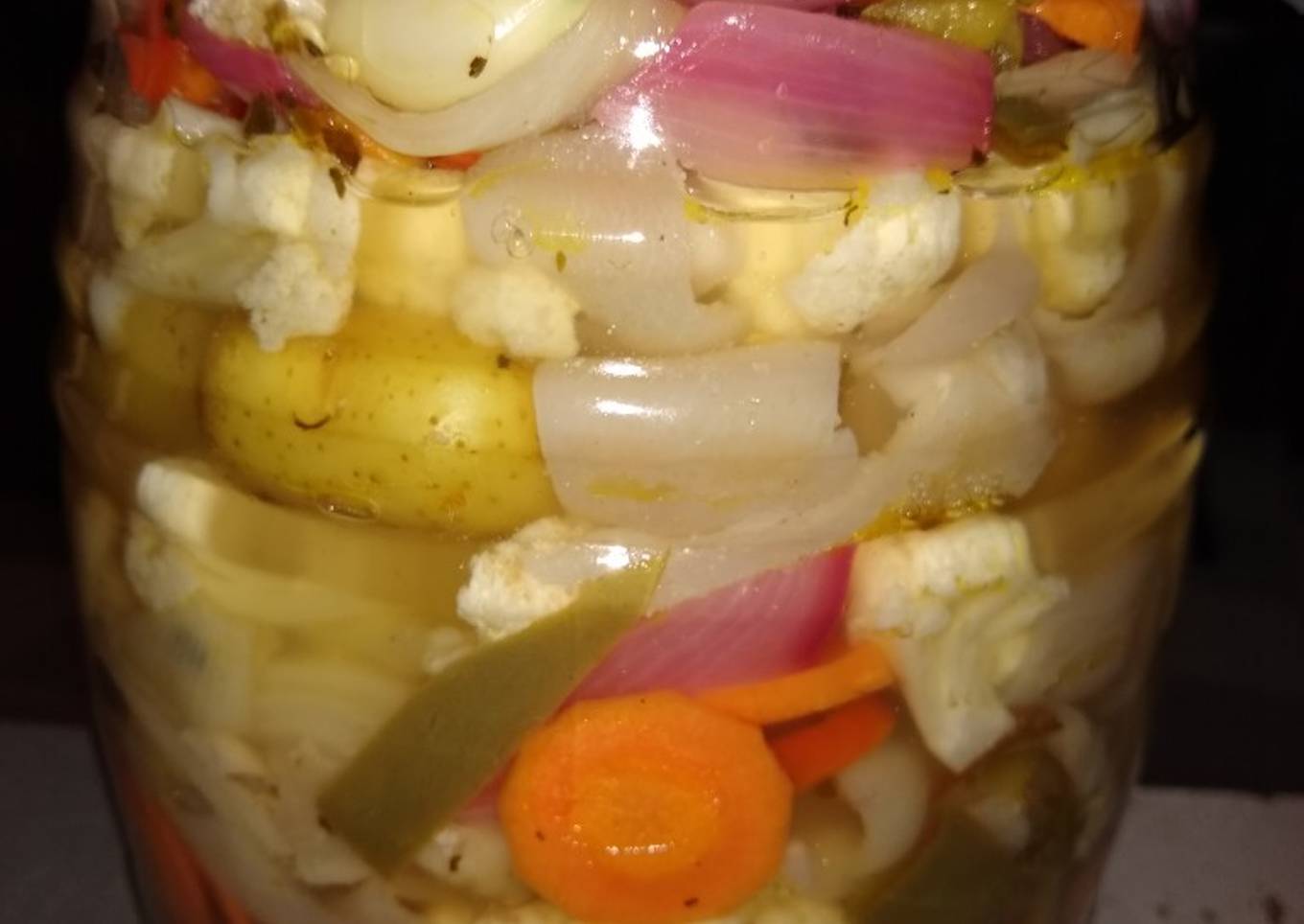 Verduras y cueritos en vinagre 🤤😋