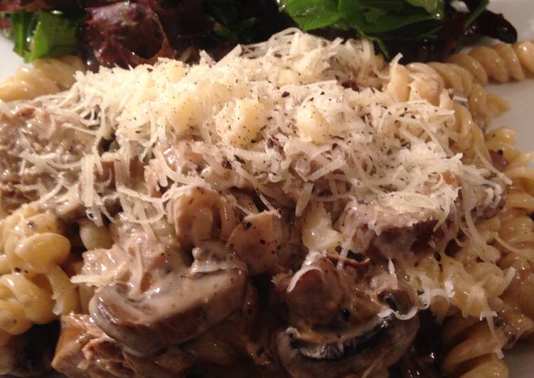 Recipe of Quick Creamy Mushrooms with Pasta