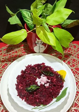 A picture of Beetroot Poriyal.