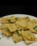 Raviolis de espinacas con salsa de calabaza (pasta fresca)