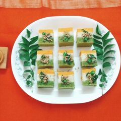 A picture of Tricolor Rava Dhokla.