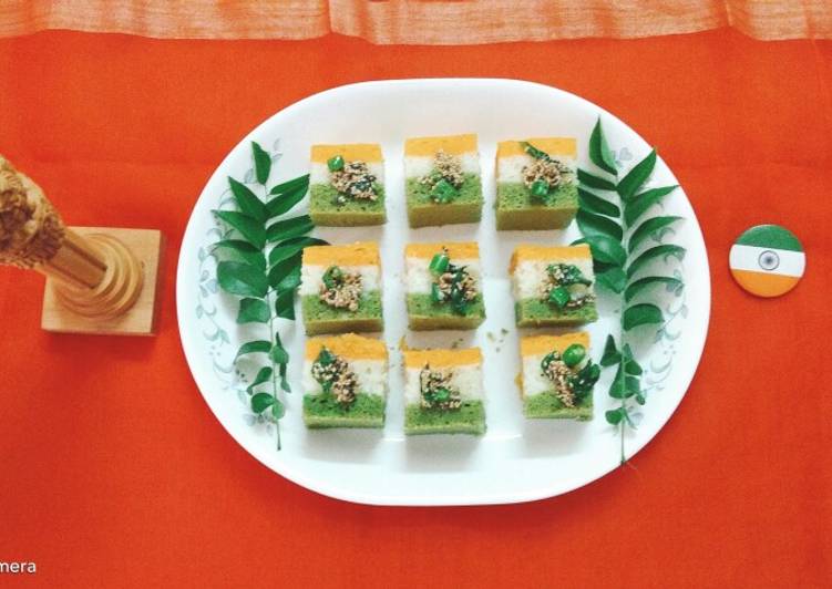 How to Prepare Perfect Tricolor Rava Dhokla