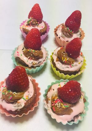 Una foto de Cupcakes de fresas San Valentín !