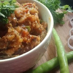 A picture of Baigan ka bharta.
