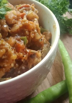 A picture of Baigan ka bharta.