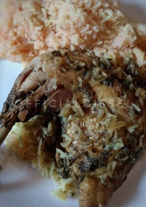 Una foto de Arroz con curry y pollo al estragón