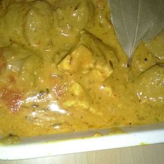 Soya paneer with cream gravy A picture of Soya paneer with cream gravy.
