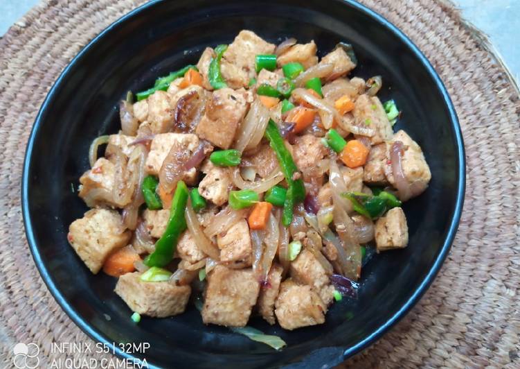 Steps to Prepare Speedy Tofu with veggies