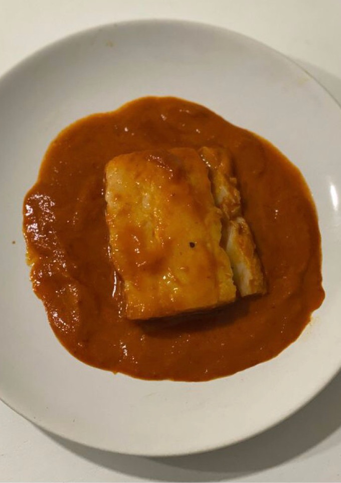 Una foto de Taco de bacalao en salsa vizcaína