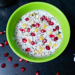 A picture of Anar corn raita.