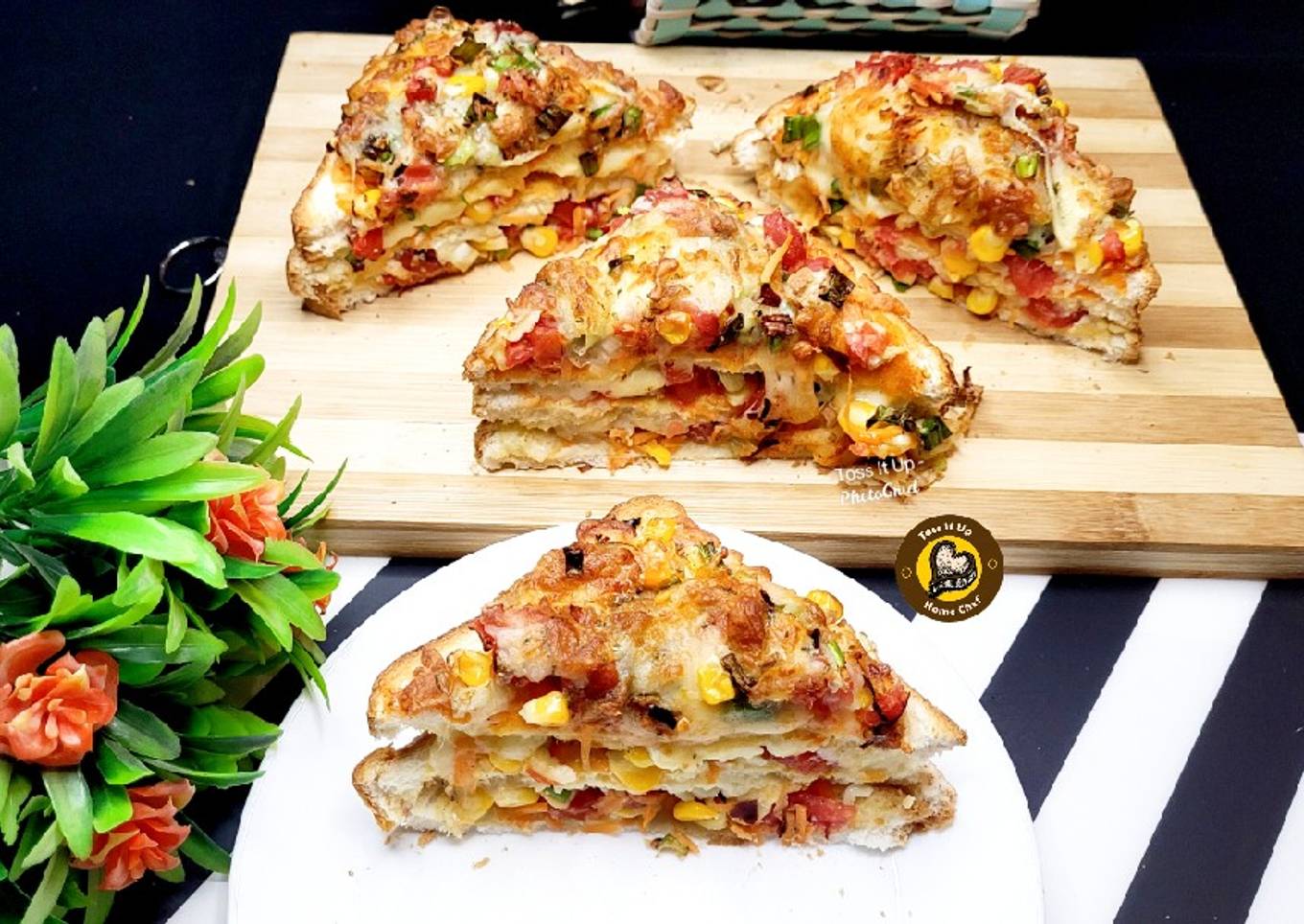 Triple Layer Pizza Sandwich In Airfryer