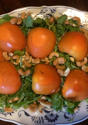 A picture of California Farm Persimmon Watercress Salad.