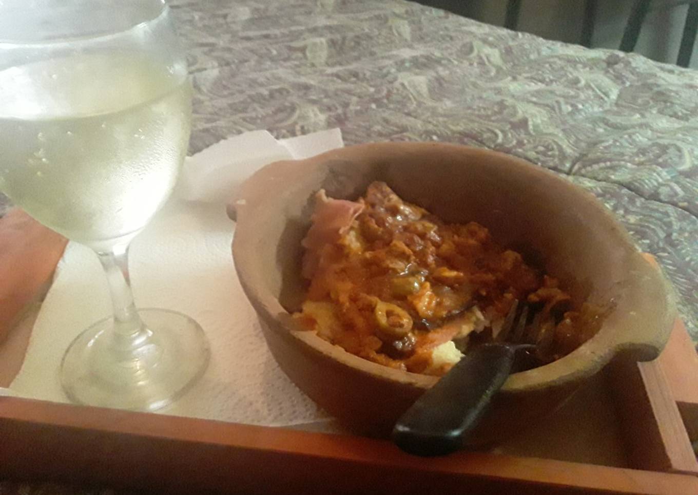 Lasaña de jamón y queso a la salsa boloñesa