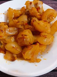 Hình của món Gân bò xào sa tế.
