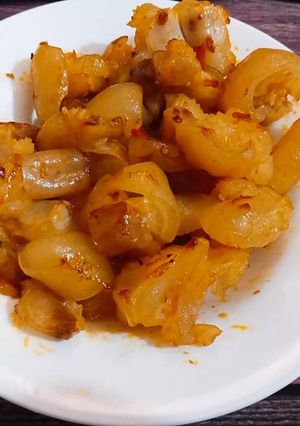 Hình của món Gân bò xào sa tế.