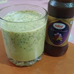 A picture of Gulkand sabja thandai.