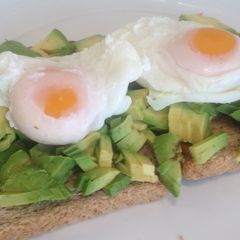 A picture of Avocado on Toast with Poached Egg.