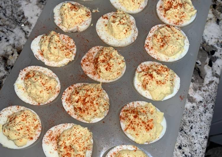 Steps to Make Delicious Creamy deviled eggs