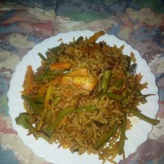 A picture of Lemon rice with assorted vegetables#authormarathon.