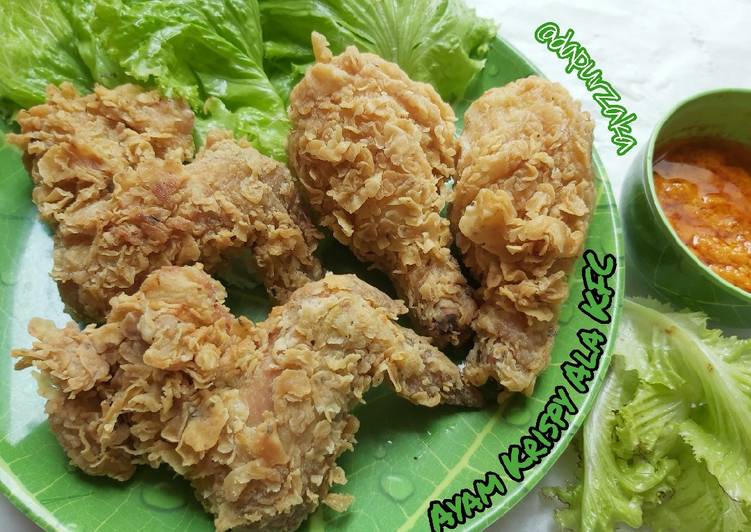Resep 114》Ayam Krispy Ala KFC Tips kriuk2 nya aweeet berjam2 😍, Lezat