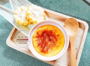 Hình của món Flan bắp nướng.