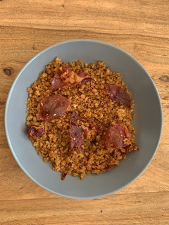Una foto de Migas de pan con jamón
