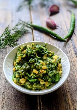 A picture of Dill Chana dal sabhzi.