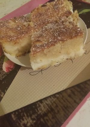 صورة لوصفة بسبوسة بقشطة منزلي