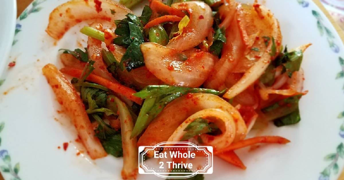 Spicy Celery Sweet Onion salad/lactofermentation Recipe by Eat Whole 2