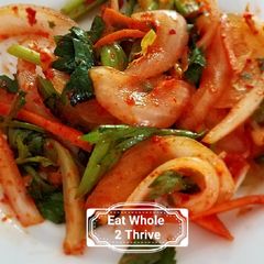 Spicy Celery Sweet Onion salad/lacto-fermentation A picture of Spicy Celery Sweet Onion salad/lacto-fermentation.