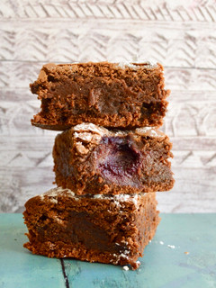 A picture of Gooey Raspberry Brownies.