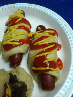 A picture of Cheddarwurst in a blanket from scratch.