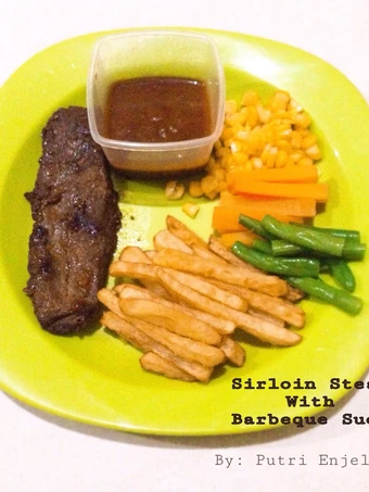 Langkah Gampang Membuat Resep Sirloin steak with barbeque sauce yang Enak Banget Anti Ribet, Lezat