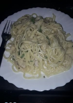 Una foto de Fideos caseros al verdeo
