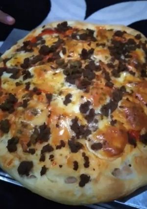 Foto resep Pizza daging (Soft Killer Bread)